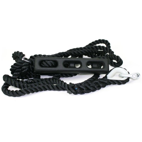 Förtöjningstamp med gummifjäder och kaus.