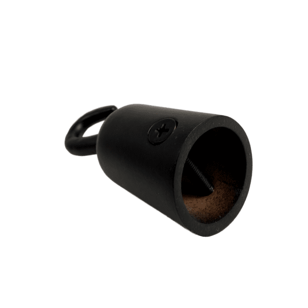 Ändbeslag m. krok, mattsvart, 25mm