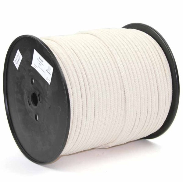 Flätad bomullslina av 100% oblekt bomull.