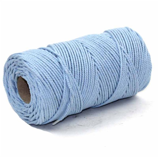 Vackert ljusblått bomullssnöre av 100% bomull.