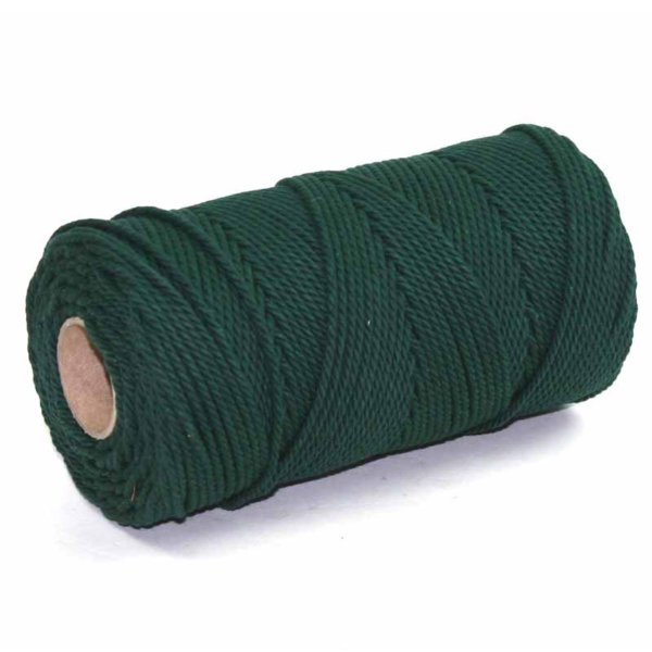 Mörkgrönt bomullssnöre till slakterier, vävning, hobby.