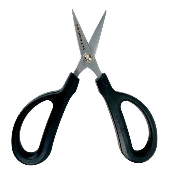 Närbild av en professionell D-Splicer sax, utformad för att skära genom syntetiska och naturliga rep med precision
