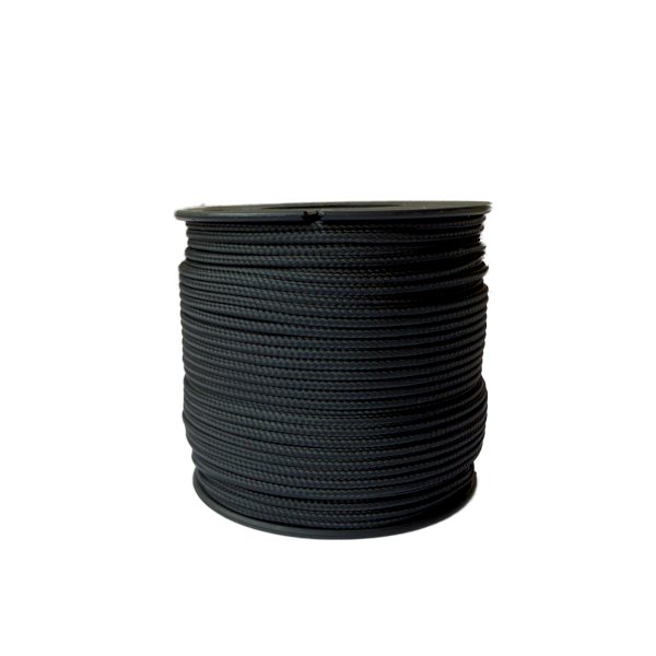 2mm paracord snöre i svart – klassiskt paracordsnöre för allsidig användning