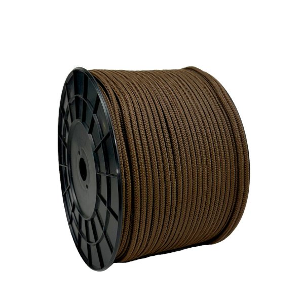 Närbild av slitstark och smidig skotlina i polyestersilke. Hög UV-beständighet, låg töjning och optimal hållbarhet