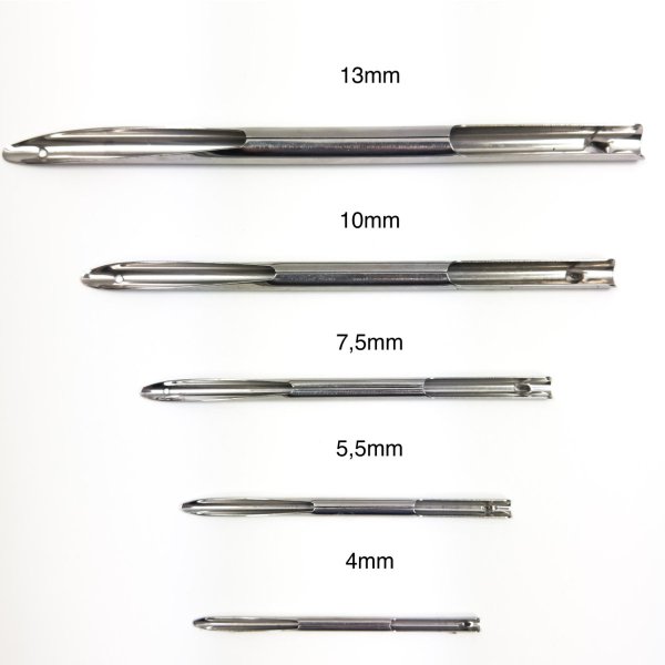 4mm, 5,5mm, 7,5mm, 10mm, 13mm - Nål för splitsning av tågvirke